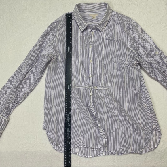 J Crew Striped Button-up Shirt Blouse Sz 12 - Picture 9 of 14